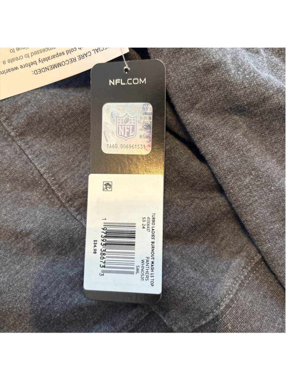 carolina panthers women’s crop sweatshirt long sleeve small NWT - Picture 3 of 8